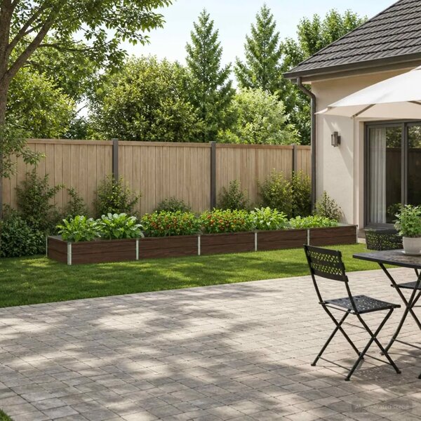 Povišeni vrtni krevet Crna 400 x 80 x 24 cm - 400 x 80 x 24 cm Crna