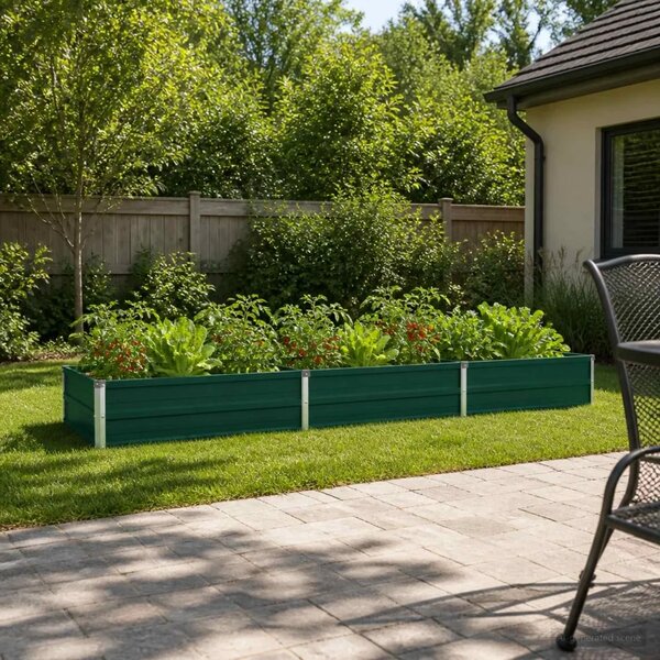 Povišeni vrtni krevet Zelena 240 x 80 x 24 cm - 240 x 80 x 24 cm Zelena