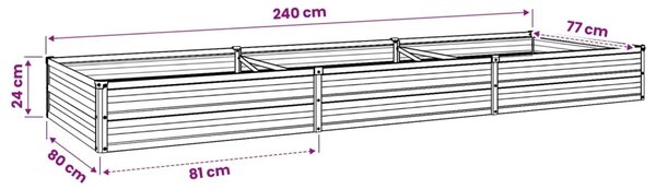 Povišeni vrtni krevet Smeđa 240 x 80 x 24 cm - 240 x 80 x 24 cm Smeđa
