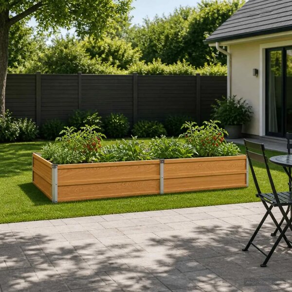 Povišeni vrtni krevet Prirodna 160 x 80 x 24 cm - 160 x 80 x 24 cm Prirodna