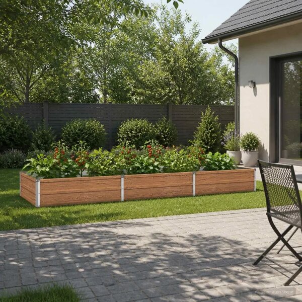 Povišeni vrtni krevet Drvena smeđa 240 x 80 x 24 cm - 240 x 80 x 24 cm Smeđa drvo
