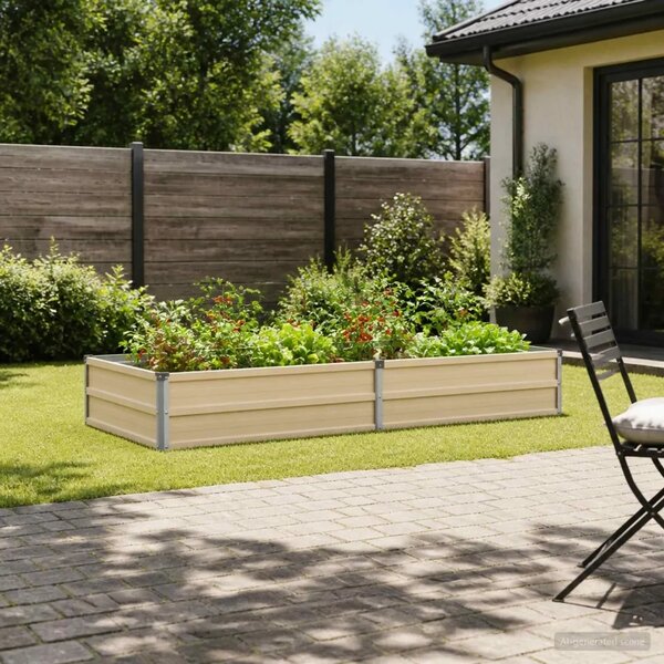 Povišeni vrtni krevet Slonovača 160 x 80 x 24 cm - 160 x 80 x 24 cm Slonovača