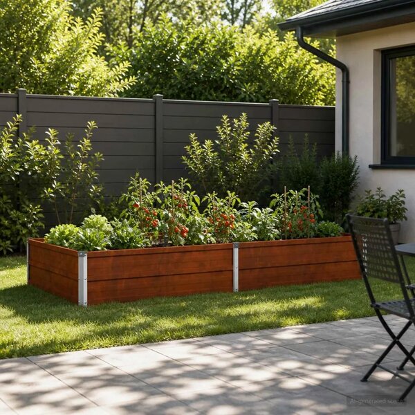 Povišeni vrtni krevet Rđa 160 x 80 x 24 cm corton - 160 x 80 x 24 cm Otporni čelik
