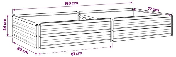 Povišeni vrtni krevet Rđa 160 x 80 x 24 cm corton - 160 x 80 x 24 cm Otporni čelik