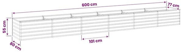 Povišeni vrtni krevet Antracit 600 x 80 x 55 cm - 600 x 80 x 55 cm Antracit