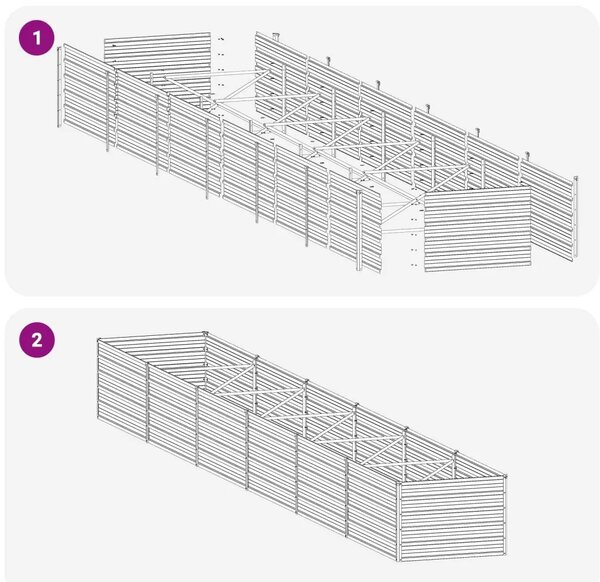 Povišeni vrtni krevet Antracit 600 x 80 x 55 cm - 600 x 80 x 55 cm Antracit