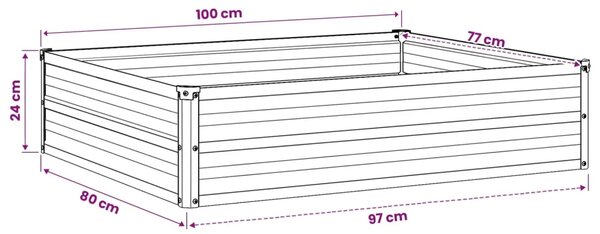 Povišeni vrtni krevet Siva 100 x 80 x 24 cm - 100 x 80 x 24 cm Siva