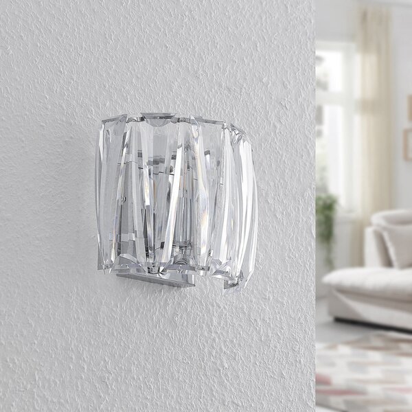Lindby zidna lampa Sofia, prozirna, akril, 23cm, prigušiva, Providna, Dnevni boravak/blagovaonica, Plastika