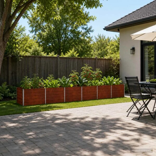 Povišeni vrtni krevet Rđa 480 x 80 x 55 cm corton - 480 x 80 x 55 cm Otporni čelik