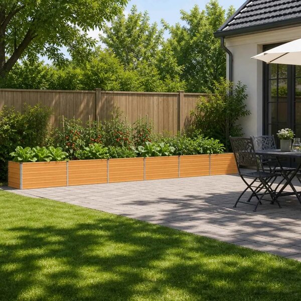 Povišeni vrtni krevet Prirodna 600 x 80 x 55 cm - 600 x 80 x 55 cm Prirodna