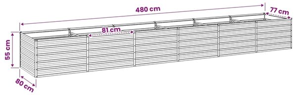 Povišeni vrtni krevet Pastelno zelena 480 x 80 x 55 cm - 480 x 80 x 55 cm Pastelno zelena