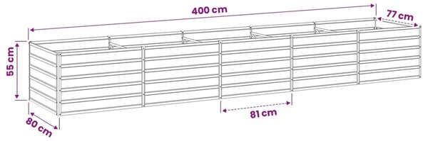 Povišeni vrtni krevet Rđa 400 x 80 x 55 cm corton - 400 x 80 x 55 cm Otporni čelik