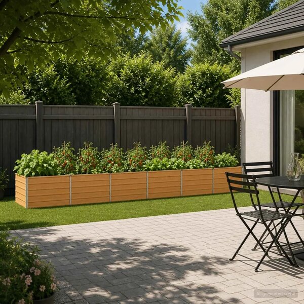 Povišeni vrtni krevet Prirodna 480 x 80 x 55 cm - 480 x 80 x 55 cm Prirodna