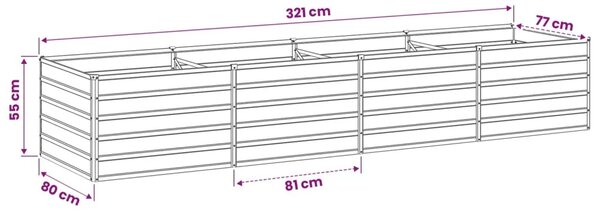 Povišeni vrtni krevet Antracit 320 x 80 x 55 cm - 320 x 80 x 55 cm Antracit