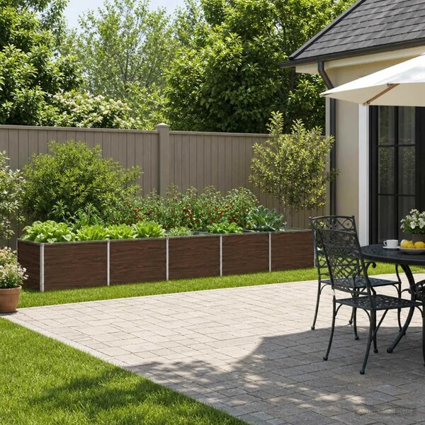 Povišeni vrtni krevet Crna 400 x 80 x 55 cm - 400 x 80 x 55 cm Crna