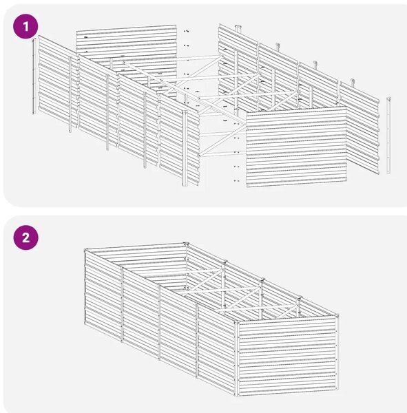 Povišeni vrtni krevet Antracit 320 x 80 x 55 cm - 320 x 80 x 55 cm Antracit
