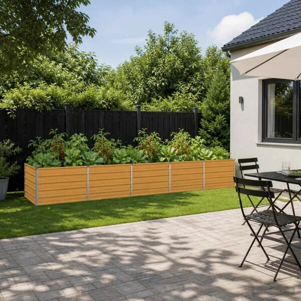 Povišeni vrtni krevet Prirodna 400 x 80 x 55 cm - 400 x 80 x 55 cm Prirodna