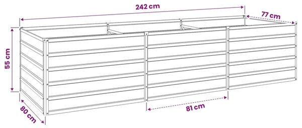 Povišeni vrtni krevet Antracit 240 x 80 x 55 cm - 240 x 80 x 55 cm Antracit