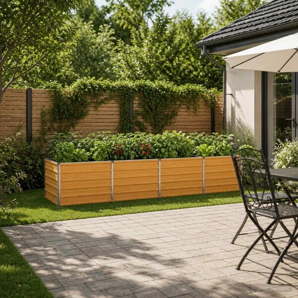 Povišeni vrtni krevet Prirodna 320 x 80 x 55 cm - 320 x 80 x 55 cm Prirodna