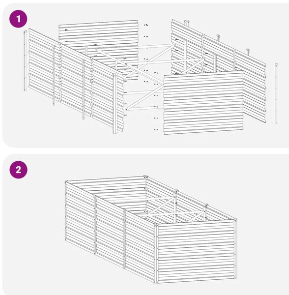 Povišeni vrtni krevet Antracit 240 x 80 x 55 cm - 240 x 80 x 55 cm Antracit