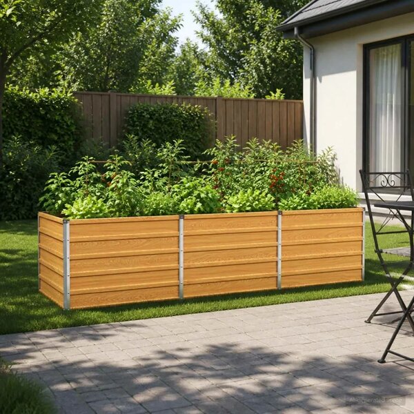 Povišeni vrtni krevet Prirodna 240 x 80 x 55 cm - 240 x 80 x 55 cm Prirodna