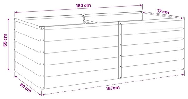 Povišeni vrtni krevet Antracit 160 x 80 x 55 cm - 160 x 80 x 55 cm Antracit