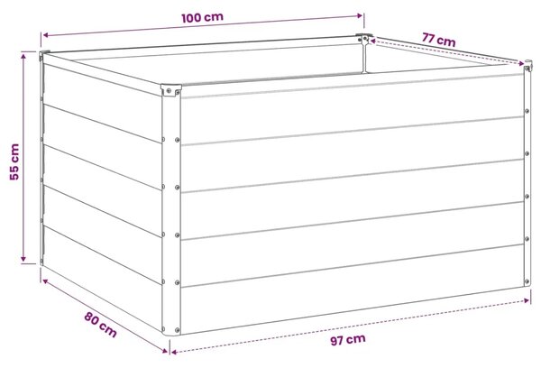 Povišeni vrtni krevet Antracit 100 x 80 x 55 cm - 100 x 80 x 55 cm Antracit