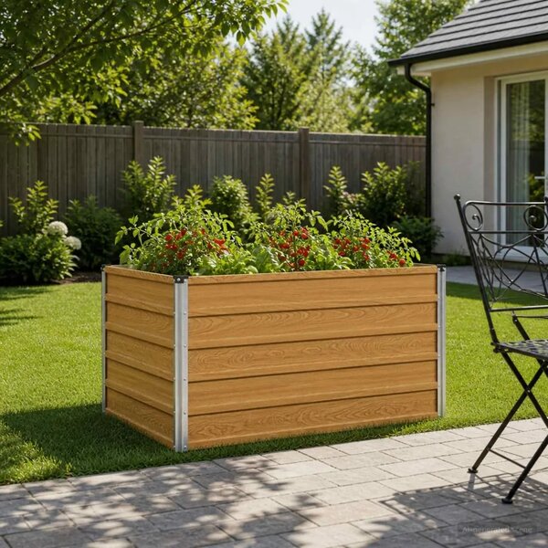 Povišeni vrtni krevet Prirodna 100 x 80 x 55 cm - 100 x 80 x 55 cm Prirodna