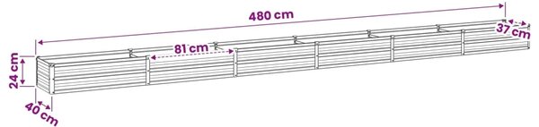 Povišeni vrtni krevet Slonovača 480 x 40 x 24 cm - 480 x 40 x 24 cm Slonovača