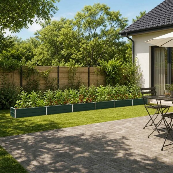 Povišeni vrtni krevet Zelena 600 x 40 x 24 cm - 600 x 40 x 24 cm Zelena