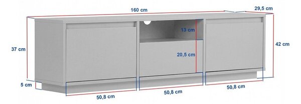 TV komoda u dekoru oraha u tamnoj prirodnoj boji 160x42x30 cm Sentinel – Kalune Design