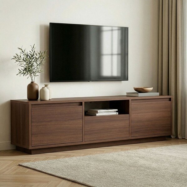 TV komoda u dekoru oraha u tamnoj prirodnoj boji 160x42x30 cm Sentinel – Kalune Design