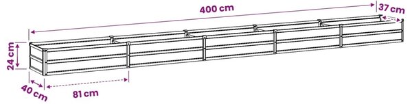 Povišeni vrtni krevet Zelena 400 x 40 x 24 cm - 400 x 40 x 24 cm Zelena