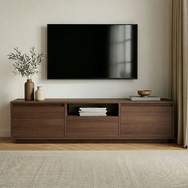 TV komoda u dekoru oraha u tamnoj prirodnoj boji 160x42x30 cm Sentinel – Kalune Design