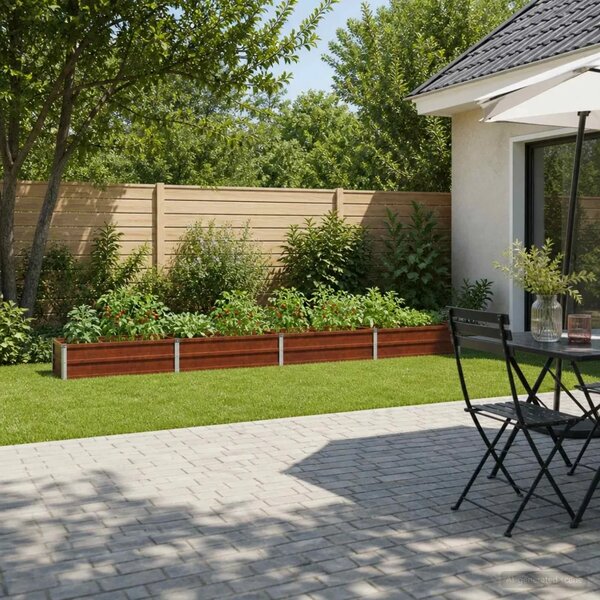 Povišeni vrtni krevet Rđa 320 x 40 x 24 cm corton - 320 x 40 x 24 cm Otporni čelik