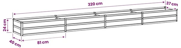 Povišeni vrtni krevet Antracit 320 x 40 x 24 cm - 320 x 40 x 24 cm Antracit