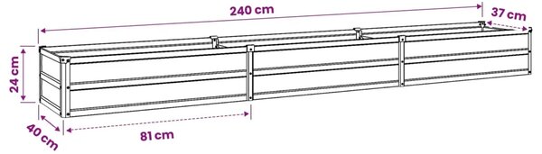 Povišeni vrtni krevet Rđa 240 x 40 x 24 cm corton - 240 x 40 x 24 cm Otporni čelik