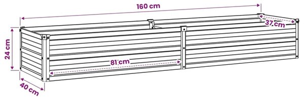 Povišeni vrtni krevet Rđa 160 x 40 x 24 cm corton - 160 x 40 x 24 cm Otporni čelik
