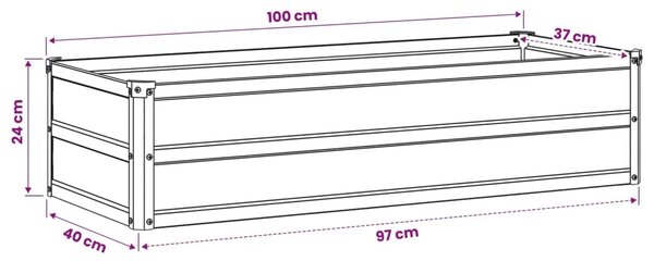 Povišeni vrtni krevet Crna 100 x 40 x 24 cm - 100 x 40 x 24 cm Crna