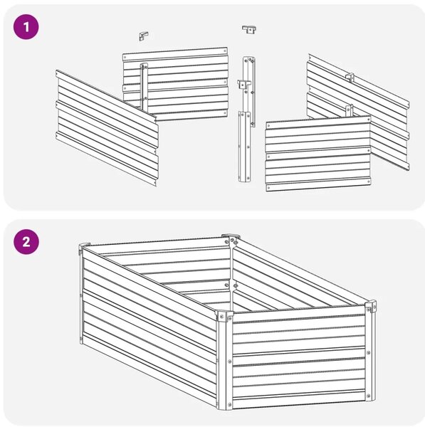 Povišeni vrtni krevet Crna 100 x 40 x 24 cm - 100 x 40 x 24 cm Crna