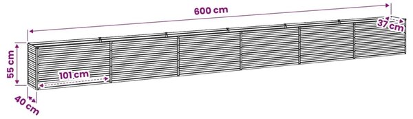 Povišeni vrtni krevet Antracit 600 x 40 x 55 cm - 600 x 40 x 55 cm Antracit