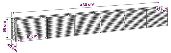 Povišeni vrtni krevet Drvena smeđa 480 x 40 x 55 cm - 480 x 40 x 55 cm Smeđa drvo