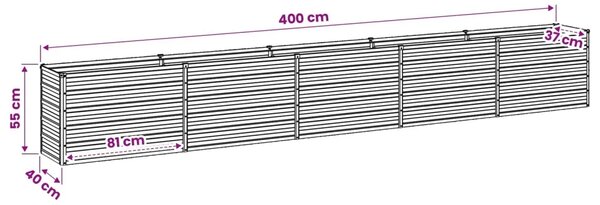 Povišeni vrtni krevet Siva 400 x 40 x 55 cm - 400 x 40 x 55 cm Siva