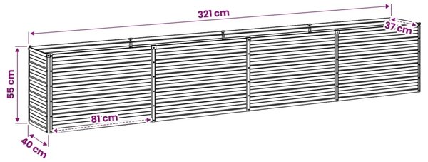 Povišeni vrtni krevet Smeđa 320 x 40 x 55 cm - 320 x 40 x 55 cm Smeđa