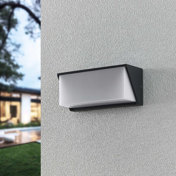 Lindby LED vanjska zidna svjetiljka Malim, 25 cm, antracit, IP65, Crno, Metal