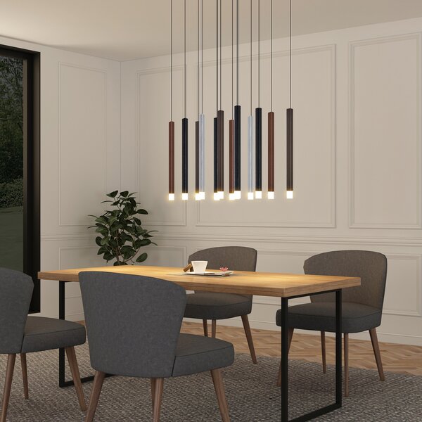Lucande LED visilica Stoika, 80cm, 16 žarulja, četvrtasta, prigušiva, Višebojno, Dnevni boravak/blagovaonica, Plastika