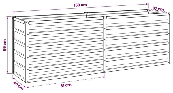 Povišeni vrtni krevet Smeđa 160 x 40 x 55 cm - 160 x 40 x 55 cm Smeđa