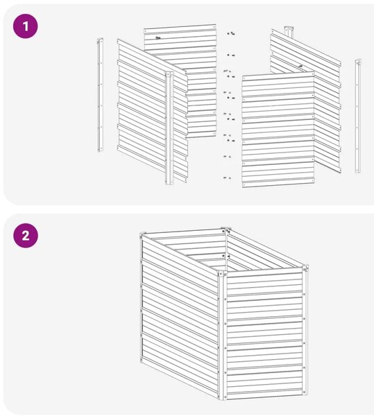 Povišeni vrtni krevet Crna 100 x 40 x 55 cm - 100 x 40 x 55 cm Crna
