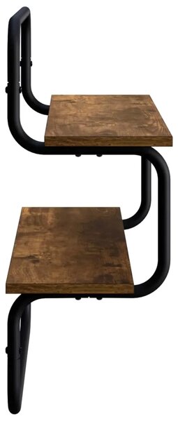 Zidna polica s 2 razine Dimljeni hrast 40 x 24 5 x 61 cm - Dimljeni hrast 40 cm 2 razine