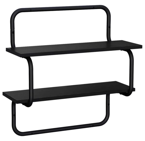 Zidna polica na 2 razine Crni hrast 40 x 24 5 x 61 cm - Crni hrast 40 cm 2 razine